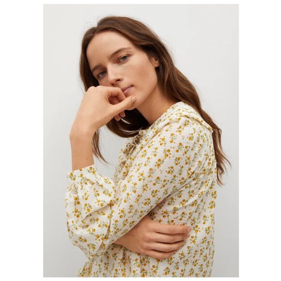 Mango Babydoll Ruffle Blouse - Picture 3 of 12